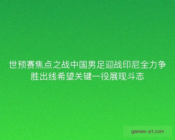 世预赛焦点之战中国男足迎战印尼全力争胜出线希望关键一役展现斗志